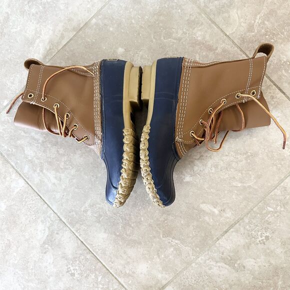 L.L. Bean Duck Boots Womens 6M Navy Blue 8" Made in Maine Waterproof Gorpcore - Picture 15 of 15